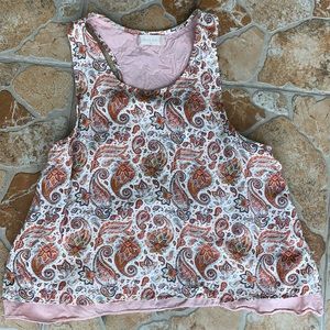 Paisley open back tank top